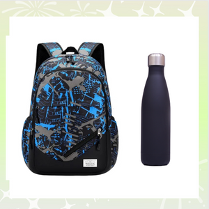 School bag + water thermos bottle