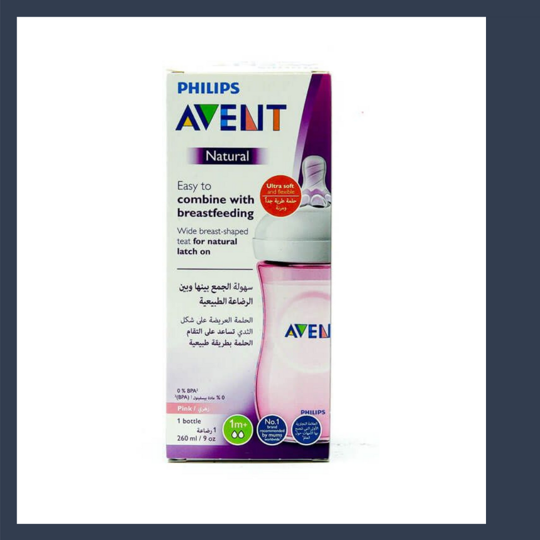 AVENT NATURAL BOTTLE 260ML PINK