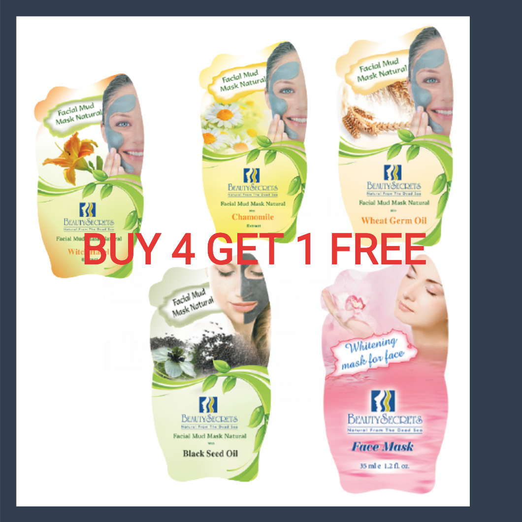 OFFER  BUY 4 BEAUTY SECRET NATURAL FACIAL MUD MASK 35GM GET 1 FREE