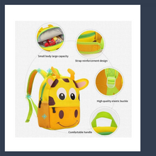 Load image into Gallery viewer, GENIOWORLD NEOPRENE ANIMAL CARTOON KINDERGARTEN CHILDREN BACKPACK BAGS
