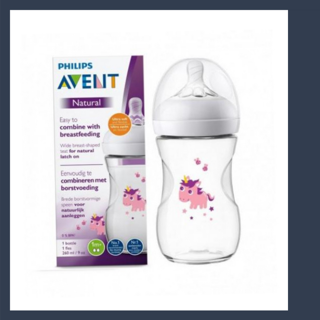 AVENT NATURAL BOTTLE 260ML UNICORN