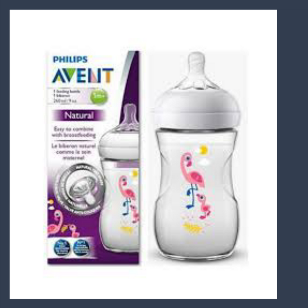 AVENT NATURAL BOTTLE 260ML FLAMINGO